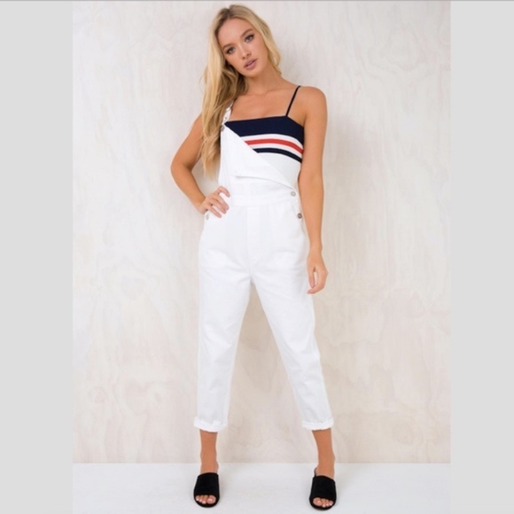 ABRAND JEANS Whitehaven Holly Overalls in White 🤍 - Picture 1 of 5